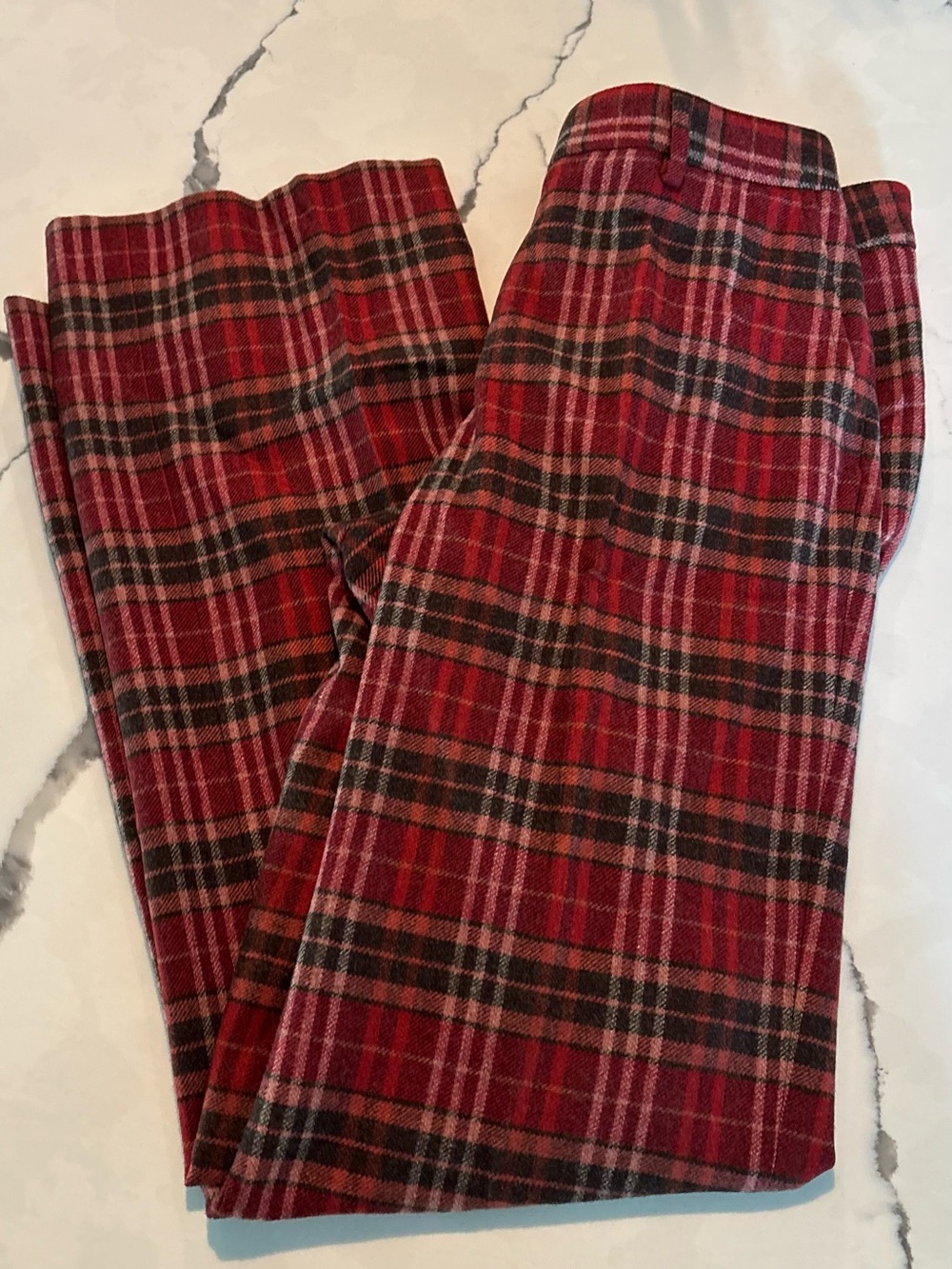 Women’s Red Plaid Dress Pants